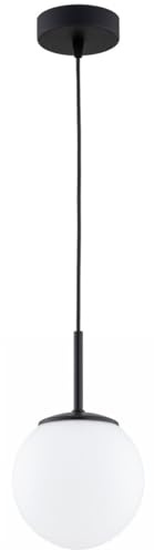 KAR LIGHTING Pendelleuchte 1-flammig aus Stahl & Glas | Hängelampe E27 in Schwarz für Wohn-, Ess- & Arbeitszimmer | Höhe verstellbar | Modern & LED-kompatibel