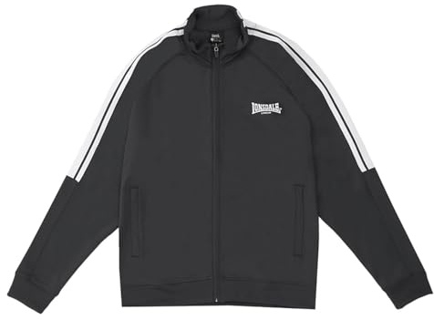 Lonsdale Mens 2 Stripe Track Jacket Black L