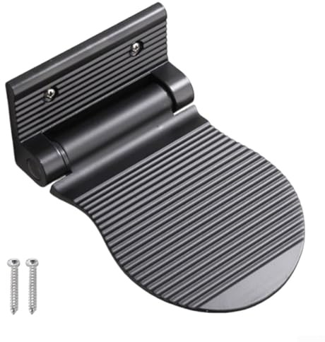 babominimer Space Aluminium Badezimmer Fußstütze Rutschfest Faltbar Dusche Fußstütze Wandmontage Rasieren Pedal Rostbeständig Einfache Installation Bequem Platzsparend (Schwarz)