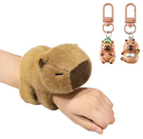 FDGGT 1 Capybara Armband Och 2 Capybara Nyckelringar, Mycket Söta Armband, Plyscharmband, Armband För Barn