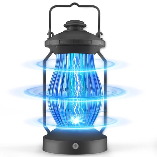 Insektenvernichter Elektrisch, Mückenlampe 4200V / LED-Licht, Mückenfalle USB Wiederaufladbare Fliegenfalle, Wasserdicht Mückenschutz, UV Lamp Mückenabwehr ungiftig für Drinnen und draußen
