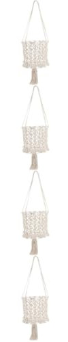 PRETYZOOM 4 Pièces panier de rangement pour jouets panier de fruits boite rangement fruit basket paniers bol de fruits panier mural tentures murales en corde de coton fil de coton blanche