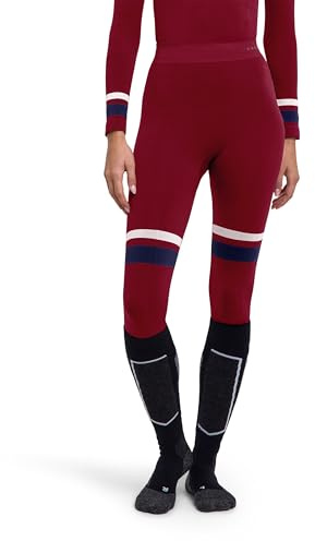 FALKE dam Baselayer-byxor Maximum Warm Long W Ti funktionsmaterial snabbtorkande 1 styck, röd Merlot 8117 trend, XS