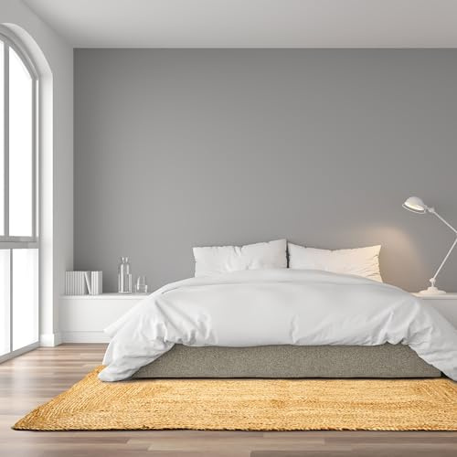 BioEcoLux Teppich Flur Läufer 80 X 200 cm - Jute Teppich Natur Boho Ethno Muster – Handgefertigt & Modern – 100% Naturfaser – Wohnzimmer, Schlafzimmer, Küche, Flur, Outdoor – Beige