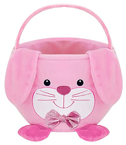 Osterkörbchen Mit Henkel, Osterkorb Kinder Osternest Korb, Ostertasche Hase Mit Ohren Zum Befüllen, Ostergeschenke Kinder Maedchen Junge Personalisierte Osterkorb Osternest Plüsch Osterkörbchen (Rosa)