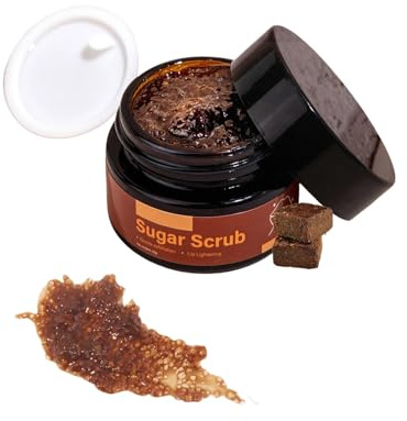 Sugar Lip Scrub per labbra scure, esfoliante naturale e schiarente con vitamina E, idratante e ammorbidente, trattamento esfoliante per labbra secche, screpolate, opache, per uomini e donne