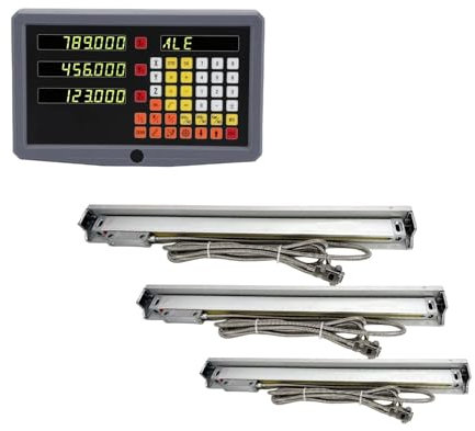 WQWGTLPLVN Kit DRO a 3 Assi SDS2-3MS for fresatrice, tornio, Display di Lettura Digitale con 3 righelli ottici da 5 µm, Encoder lineare(500mm 700mm 1000mm)