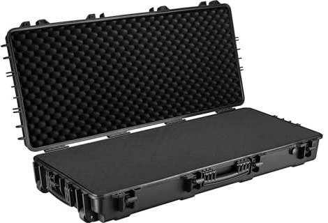 Wiltec Vapenkoffert 119 x 53 x 21cm långbågefodral skyddsväska för vapen, båge, skytteutrustning långvapen pistol med skuminredning