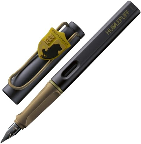 Lamy safari Harry Potter Hufflepuff™ Füller in Strichbreite F | Lamy Füller mit Wappen des Hauses - mit ergonomischen Griff – inkl. Tintenpatrone T10 blau – Rechtshänder