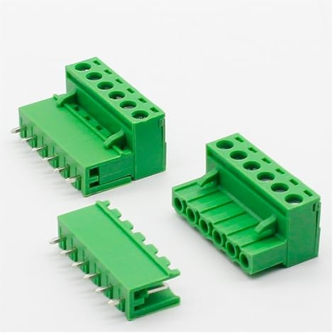 XHAJCSJWGD 5 Sätze ht5.08 6-poliger Klemmentyp 300 V 10 A 5,08 mm Rastermaß Steckverbinder Leiterplatten-Schraubklemmenblock