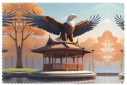 HJFCZH The Eagle On The Pavilion Picture Placemats for Dining Table Set of 6 Easy to Clean and Durable Table mat 12x18in