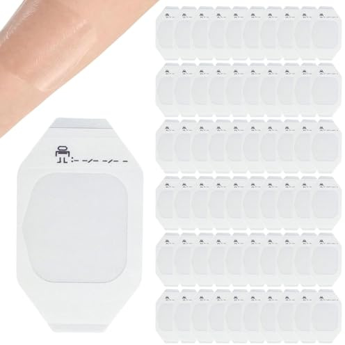 60 Unidades Apósitos De Película Transparente,6 × 7 CM Autoadhesivo Apósito Transparente E Impermeable,Apositos Adhesivos Impermeables,Fijación Fuerte Estéril Y Transpirable