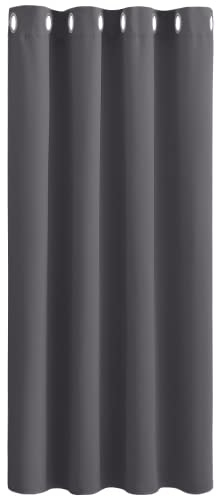 PONY DANCE Vorhang Blickdicht Verdunkelungsvorhang Ösen - 1 Stück H 180 x B 140 cm Graue Gardinen mit Ösen Thermovorhang gegen Kälte und Hitze Vorhang Grau Gardinen Wohnzimmer