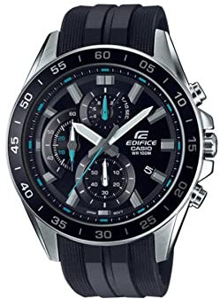 Casio Men's EFV-550P-1A Sport Watch, Black Dial with Retrograde Chronograph, 1/10-Second Stopwatch, 100M Water Resistance