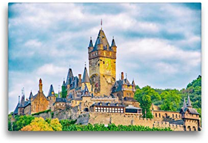 Premium Textil-Leinwand 45 x 30 cm Quer-Format Reichsburg Cochem | Wandbild, HD-Bild auf Keilrahmen, Fertigbild auf hochwertigem Vlies, Leinwanddruck von Nina Schwarze