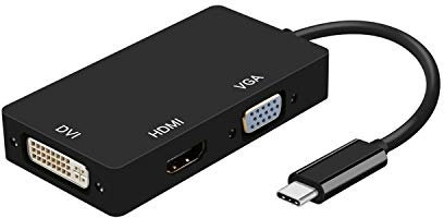 Aisens Adaptador USB-C a DVI/HDMI/VGA 15cm Negro