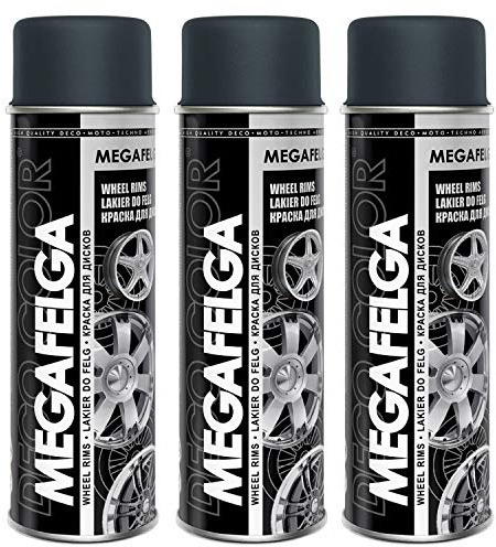 3er Sparpack 500ml Felgenlack Felgen Farbe GRAU MATT