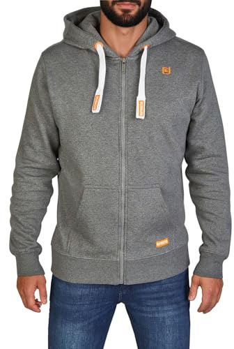 Riverso Noah Herrjacka med huva, svettjacka, sweatshirt, huvtröja, med dragkedja, enkel, bomull, grå, brun, grön, röd, blå, svart, S, M, L, XL, 2XL, 3XL, 4XL, 5XL, Grå melange Standard 2 (23300), XXL