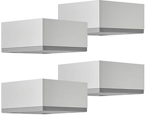 SOTECH Set da 4 Piedini per Mobili MOTEL 65 x 65 mm Altezza 35 mm Argento Ottico Anodizzato Gambe per Mobili in Alluminio