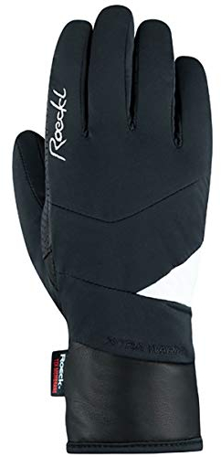 Roeckl W Cariboo Schwarz, Damen Primaloft Fingerhandschuh, Größe 6.5 - Farbe Schwarz - Weiß
