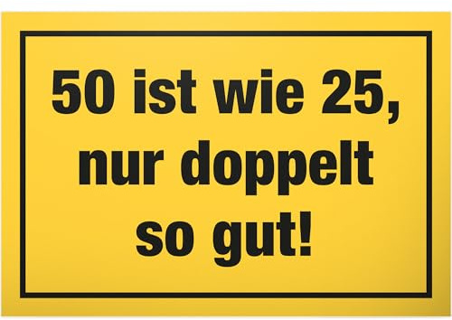 DankeDir! Fünfzig - Schild 30 x 20 cm - Geburtstagsdeko Jubiläum Geschenkidee Geburtstagskarte Partydeko - Geschenk Männer & Frauen 50er 50. Geburtstag 50 Jahre Geburtstagsgeschenk