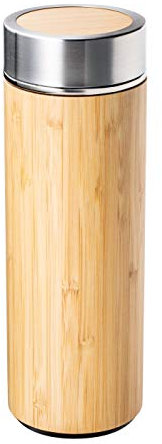 Teeflasche to go Bambus Edelstahl Teebereiter Teesieb 360ml