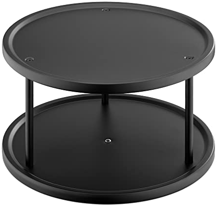 Navaris Drehteller Küche 2 Etagen- Ø26,5cm 360° drehbares Gewürz Öl Regal - Küchen Organizer Teller Karussell - Lazy Susan Drehplatte für Küche