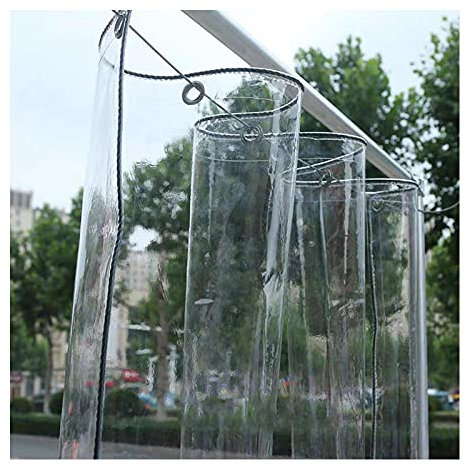 ZXCVBNAS Strapazierfähige, Transparente, Wetterfeste Plane,Reißfeste Plane PVC Vordächer Kunststoffplane, UV-Beständige,Abdeckplane Transparent, Für Terrassen Pavillons Pavillon,2x4m/6.5x13.1ft