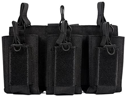 Molle Magazinbeutel, Open Top Triple Mag Pouch, Multifunktionale Taktische 3+3 Magazintasche, Kompatibel mit M14, 5.56, AR233, A-K-47/74, m4, SA80, 9mm.