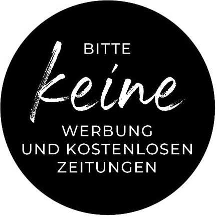 Aufkleber Hinweis Bitte keine Werbung... Briefkasten Schild Folie selbstklebend schwarz | Größe wählbar Made in Germany, Größe: Ø6 cm