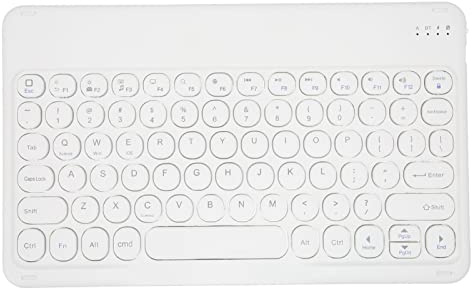VBESTLIFE Teclado de Tecla Redonda Retro, Mini Teclado Inalámbrico Portátil Ultra Delgado Tipo C para Tableta de 9.7 10 Pulgadas, Teléfonos Móviles, Computadoras Portátiles