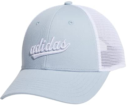 adidas Women's Mesh Trucker Hat, Wonder Blue/White, One Size