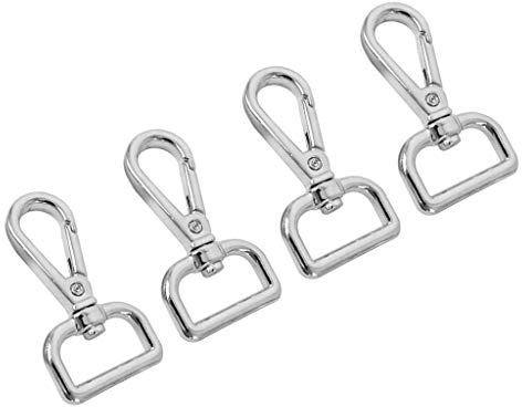Karabinerhaken mit Drehgelenk, quadratisch, 20 mm, silberfarben, 4 Stück