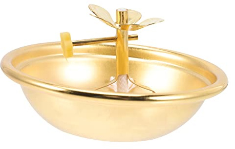 COLLBATH Vintage Oil Lamp with Wick for Buddhist Worship and Temple Decoration Supply for Home Altar and Spiritual Ambiance