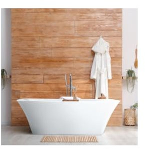 OCEANIC Baignoire ilot India - L.170 x I.75 x H.60 cm - En acrylique - Bonde poussoir - Blanc