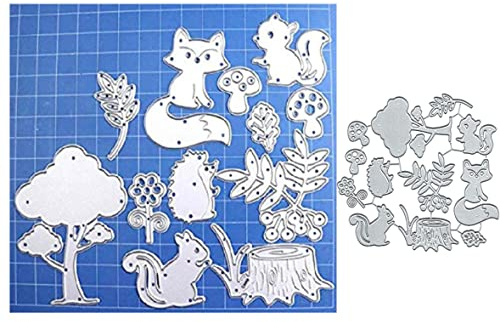 Waldtiere Fuchs Metall stanzformen Stanzteile Metall, Papierkarten-Stanzformen, Schnittschablonen für DIY-Prägung, Kartengestaltung, Buchanhänger, dekorative Papierformen, Scrapbooking