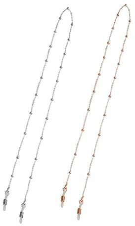 VALICLUD Brillenkette aus Legierung, 2 Stück, Silber, Metallkette