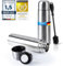 Edelstahl Thermosflasche mit Becher & Bürste; Thermoskanne Doppelwandige Isolierkanne; Auslaufsicher, Spülmaschinenfest & BPA-frei + Reinigungsbürste; hält Getränke heiß & kalt (Silber - 1000 ml)
