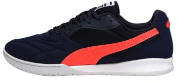 PUMA Unisex King TOP IT fotbollssko, ny marinlysande röd – silver dimma, 10,5 UK, Ny marin glödande röd silverdimma, 45 EU