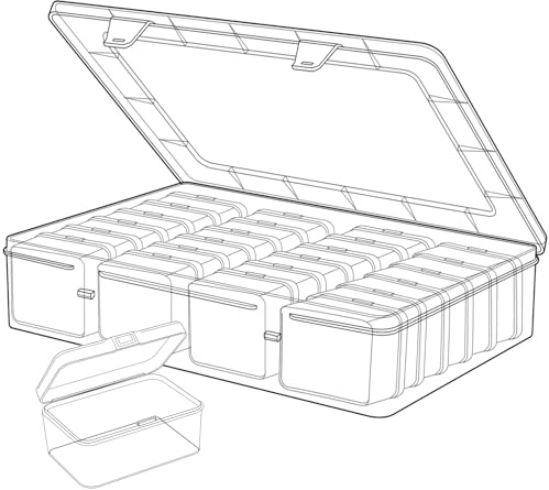 Gbivbe 50 Stück Kleine Aufbewahrungsboxen, Kunststoff Mini Aufbewahrungsbox aus Klarem mit Klappdeckel, Kleine Boxen Aufbewahrung Sortierbox für Perlen, Schmuck, Schmuck, Schrauben, Bastelartikel