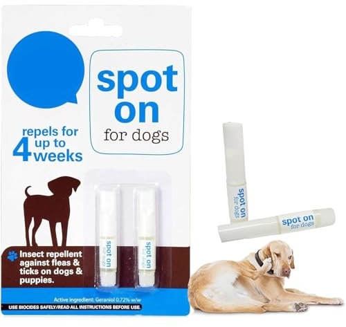 Spot On For Dogs Flea & Tick Repellent Pet Grooming Kit Repel For Up To 4 Weeks Insect Repellent Treatment For Kills Fleas Ticks Lice Dogs Puppies Supplies Pet Accessories (Pack of 2)