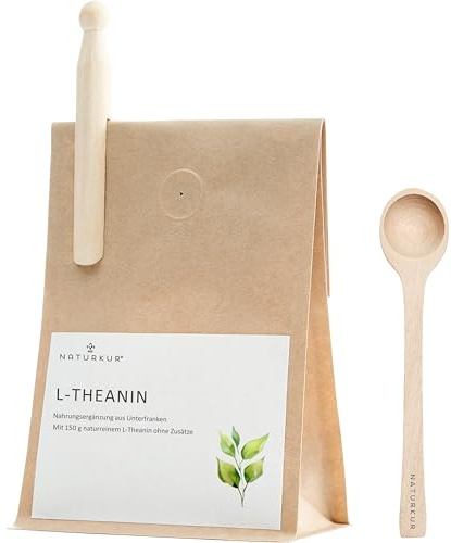 Naturkur® L-Theanin 150 g Pulver extrakt aus Grüntee, vegan in Handarbeit abgefüllt am Versandtag, ohne Zusatzstoffe, aus Unterfranken