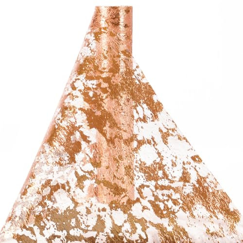 AUAUY Runner Da Tavolo in Oro Rosa, 10 M*28 Cm Rotolo Di Tulle con Lamina Metallica, Runner Da Tavolo Con Paillettes, Decorazione Da Tavolo a per Feste, Matrimoni, Feste Di Compleanno, Natale