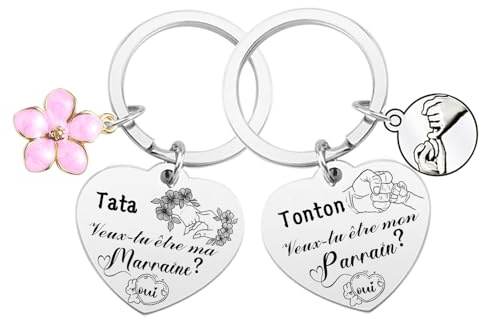 MNBVBV Cadeau Naissance Annonce grossesse Marraine demande Cadeau Parrain Marraine demande original Veux tu être marraine parrain demande cadeau parrain marraine bapteme porte clé