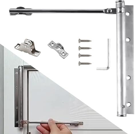 Molla Chiudiporta Automatico in Acciaio Inossidabile, Perfetto per Porte Interne ed Esterne, Molle di Regolazione per Porta Superiore e Inferiore, Chiusure a Chiusura Automatica