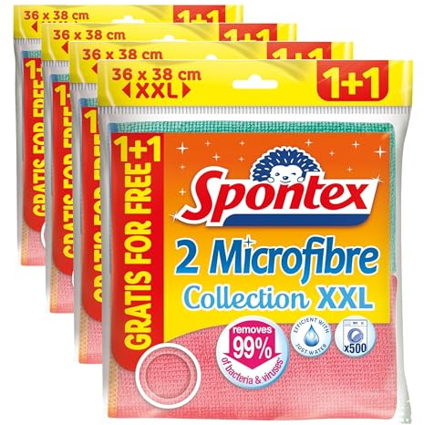 Spontex Bayeta Microfibra XXL, 2 Unidades (Paquete de 4)