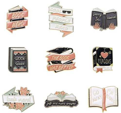 GTYHH 9 Broches Élées, Broches Au Design Créatif, Broches Rétro Littéraires, Broches Décoratives en Métal, Broches Cadeaux