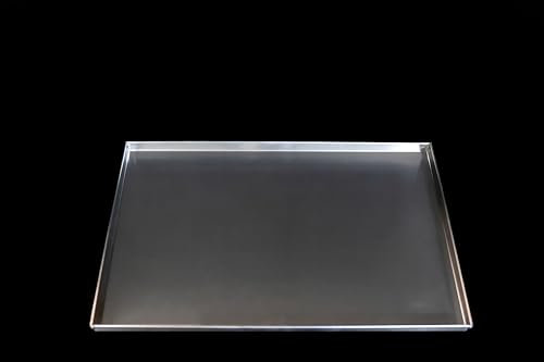 Teglia Rettangolare in Lega d'Alluminio Spessore 12/10 con Orlo, Argento, 40 x 30 cm 2 cm h, 1 Pezzo (40X30 2CM H ALLUMINIO 12/10)