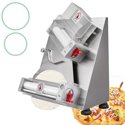 Sfogliatrice per impasto per pizza, macchina automatica per pressa per impasto commerciale, macchina per pressa per pizza elettrica da 370 W, macchina per pasta per stendere pizza e vari tipi di tort