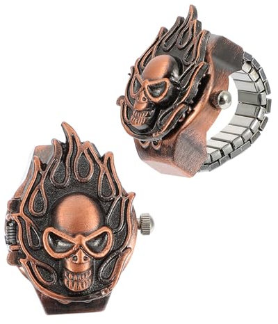 Holibanna 2 Stück Kreative Elektronische Fingeruhr Mit Aufklappbarem Deckel Vintage Fingerring Uhr Aus Langlebigem Material Modische Alltagsschmuck Für Damen Und Herren